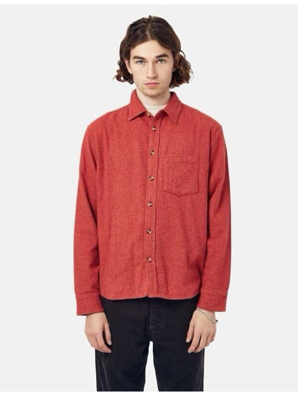 Corridor NYC Longsleeve Shirt Mens XL Red Recycled Flannel Casual Granola